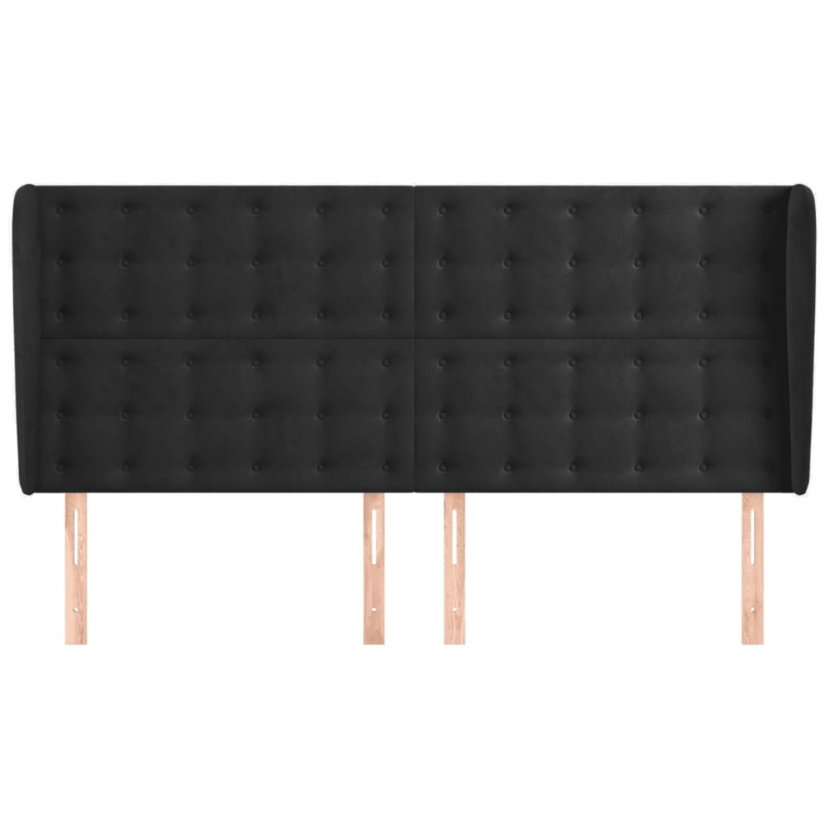 vidaXL Κεφαλάρι με Πτερύγια Μαύρο 203x23x118/128 εκ. Βελούδινο