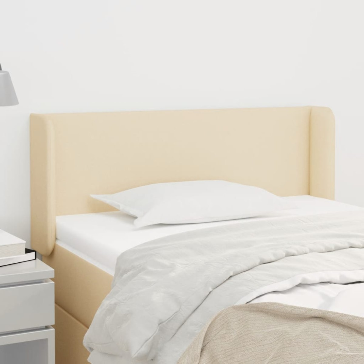 vidaXL Κεφαλάρι με Πτερύγια Κρεμ 103x16x78/88 εκ. Υφασμάτινο