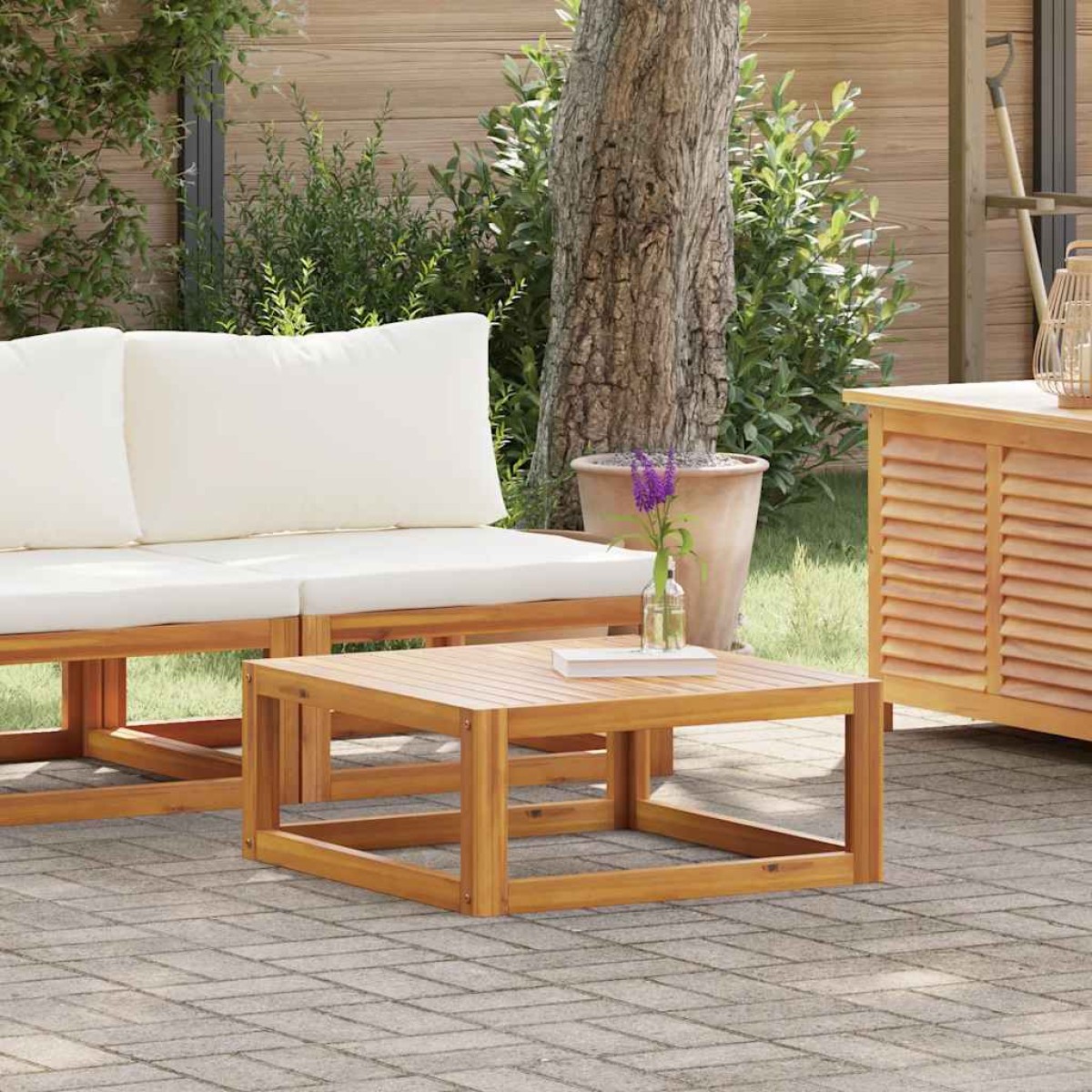 vidaXL Σαλόνι Κήπου 2 Τεμαχίων από Μασίφ Ξύλο Ακακίας με Μαξιλάρια