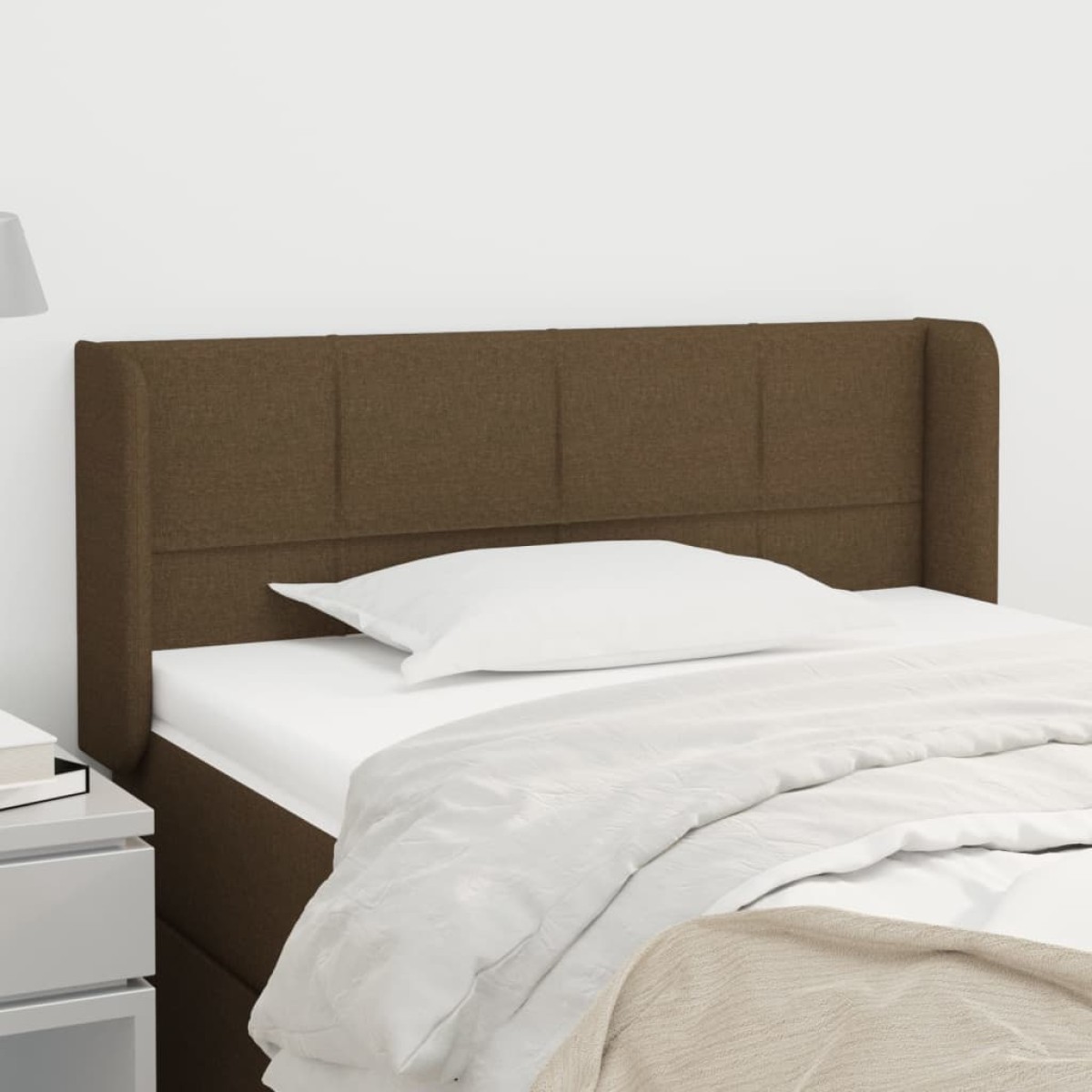 vidaXL Κεφαλάρι με Πτερύγια Σκούρο Καφέ 83x16x78/88 εκ. Υφασμάτινο