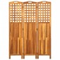 vidaXL Διαχωριστικό Δωματίου 3 Πάνελ 121x2x170 εκ. Μασίφ Ξύλο Ακακίας