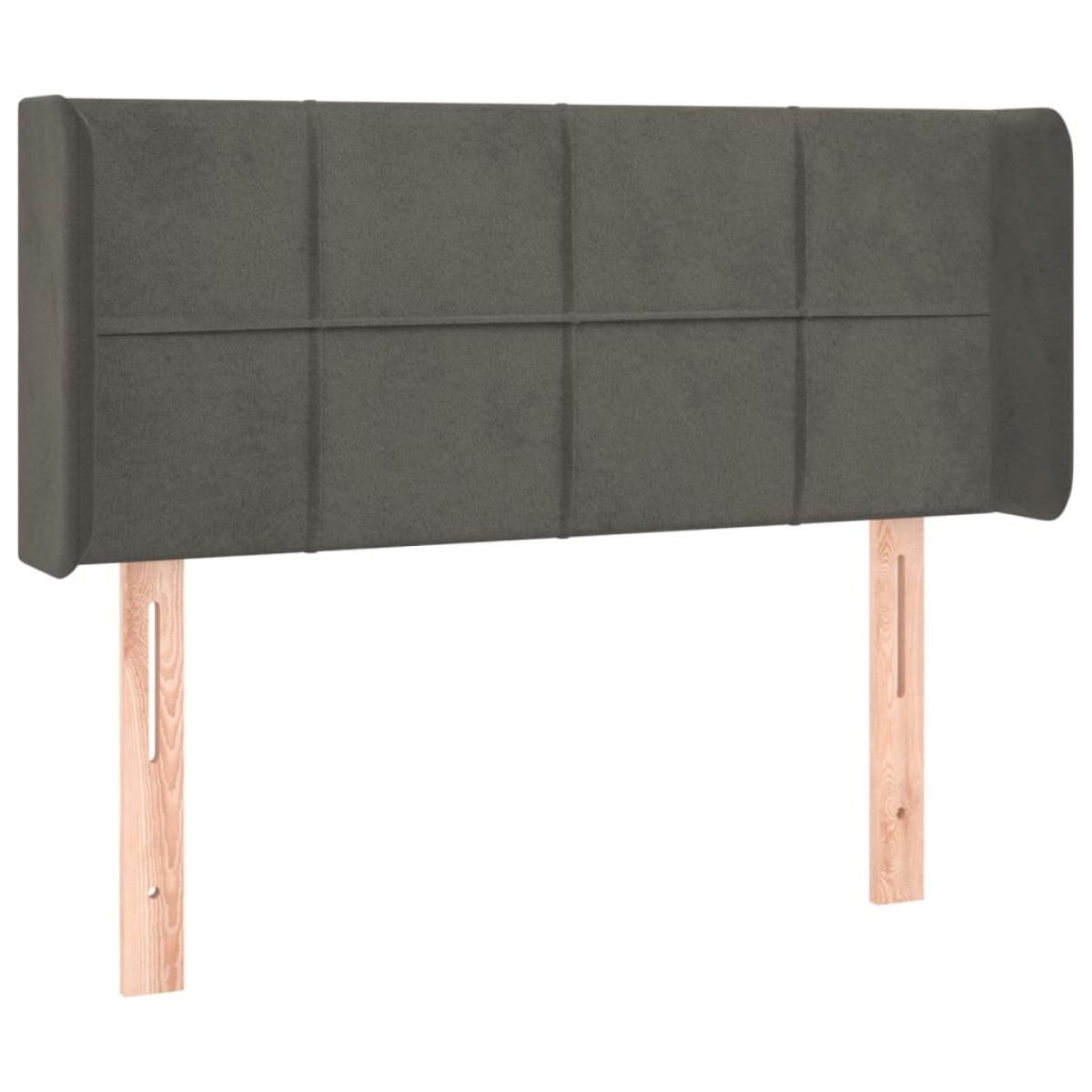 vidaXL Κεφαλάρι με Πτερύγια Σκούρο Γκρι 103x16x78/88 εκ. Βελούδινο