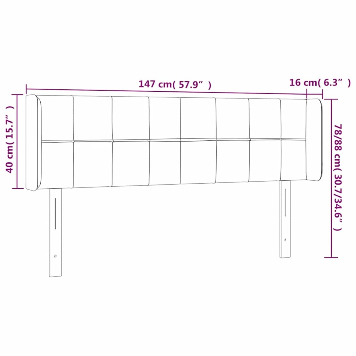 vidaXL Κεφαλάρι με Πτερύγια Σκούρο Πράσινο 147x16x78/88 εκ. Βελούδινο