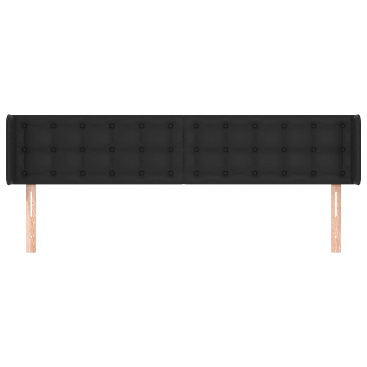vidaXL Κεφαλάρι με Πτερύγια Μαύρο 183x16x78/88εκ. Συνθετικό Δέρμα