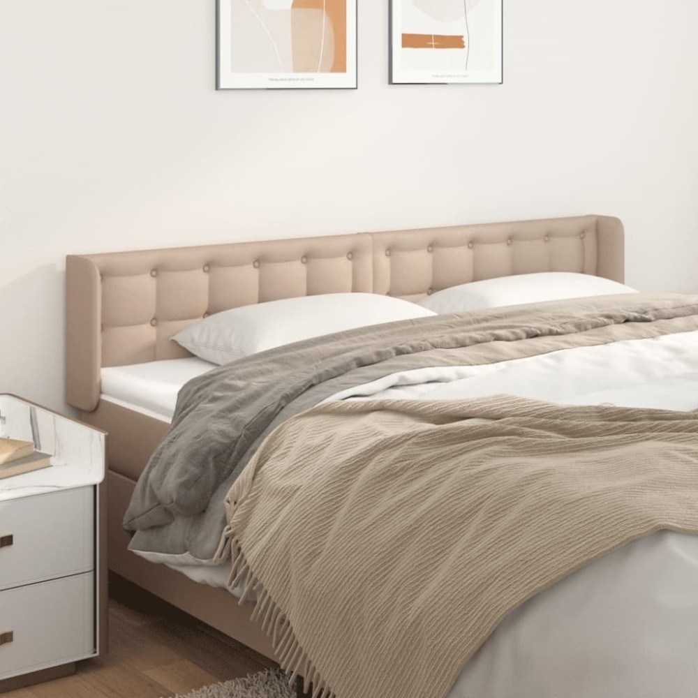 vidaXL Κεφαλάρι με Πτερύγια Καπουτσίνο 203x16x78/88εκ. Συνθετικό Δέρμα
