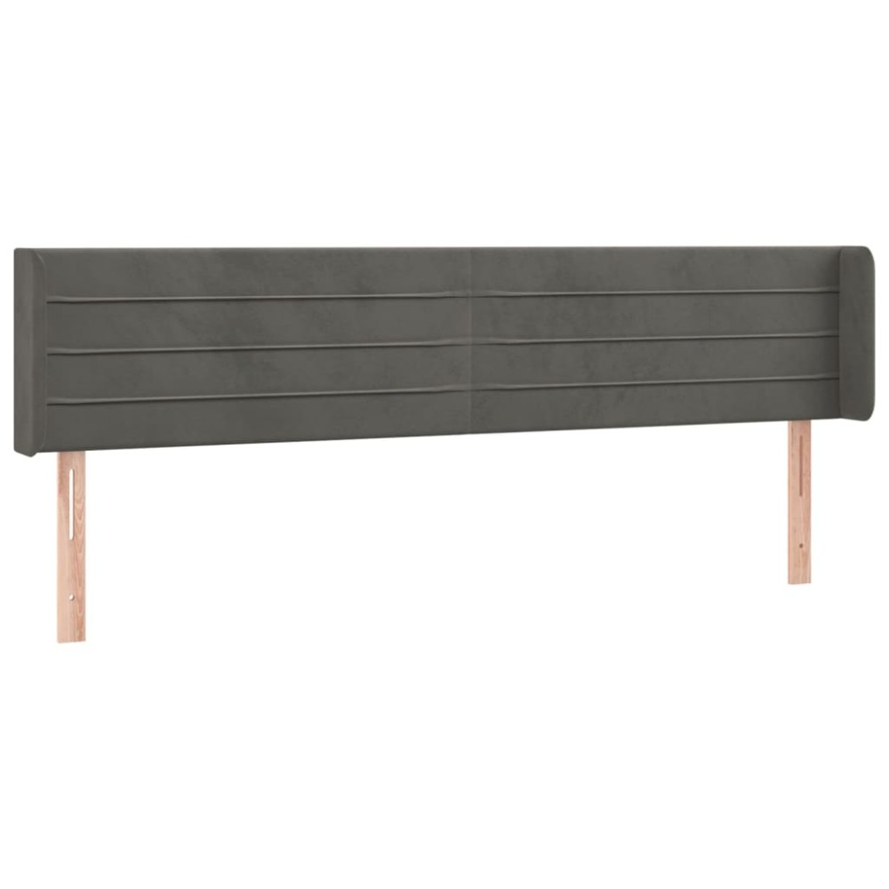 vidaXL Κεφαλάρι με Πτερύγια Σκούρο Γκρι 163x16x78/88 εκ. Βελούδινο
