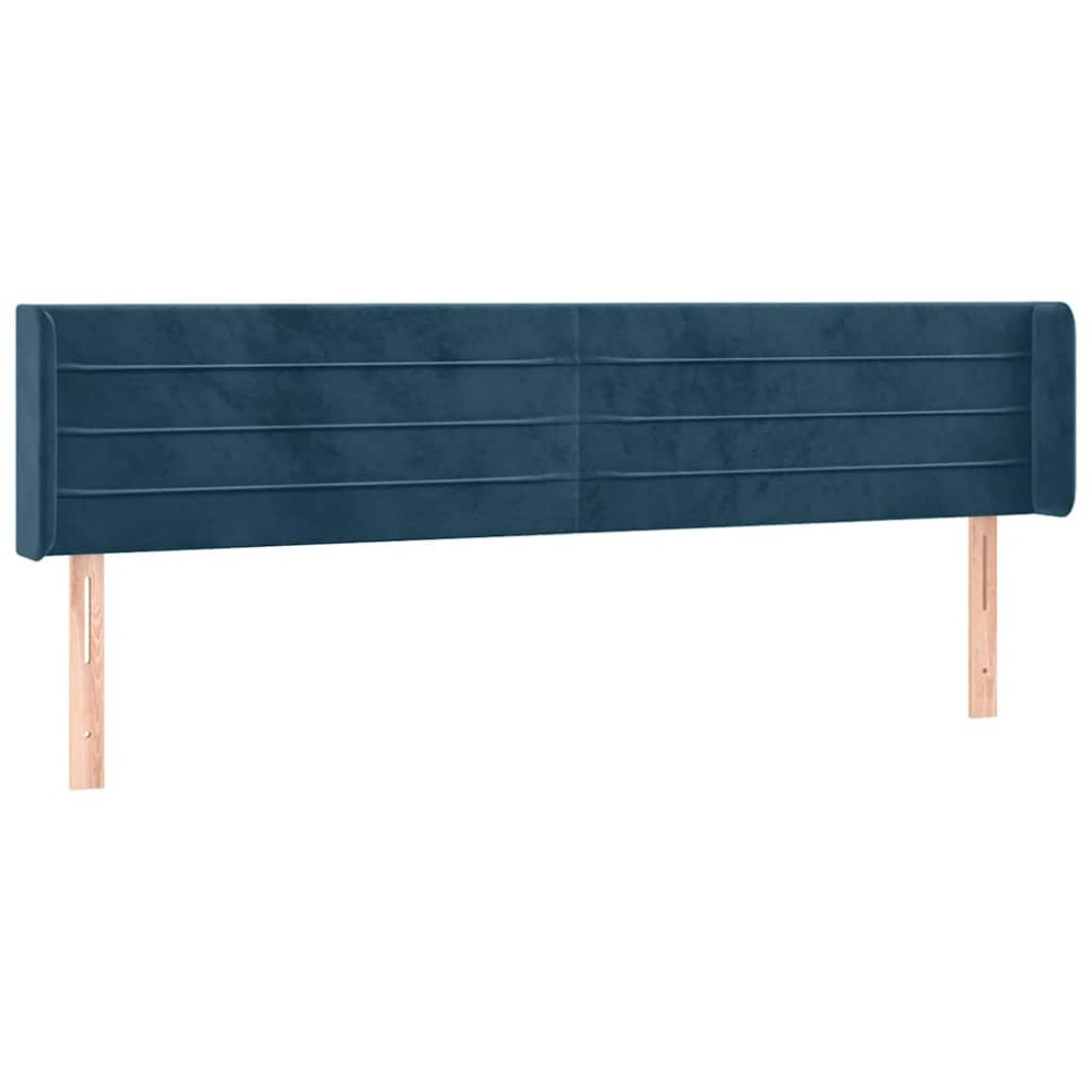 vidaXL Κεφαλάρι με Πτερύγια Σκούρο Μπλε 163x16x78/88 εκ. Βελούδινο