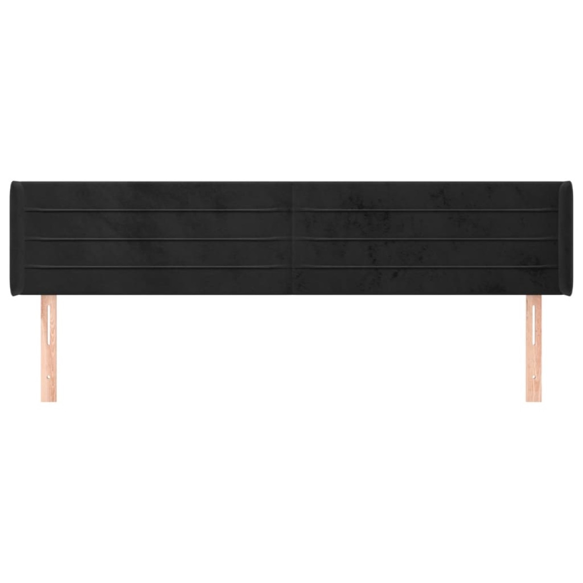 vidaXL Κεφαλάρι με Πτερύγια Μαύρο 203x16x78/88 εκ. Βελούδινο