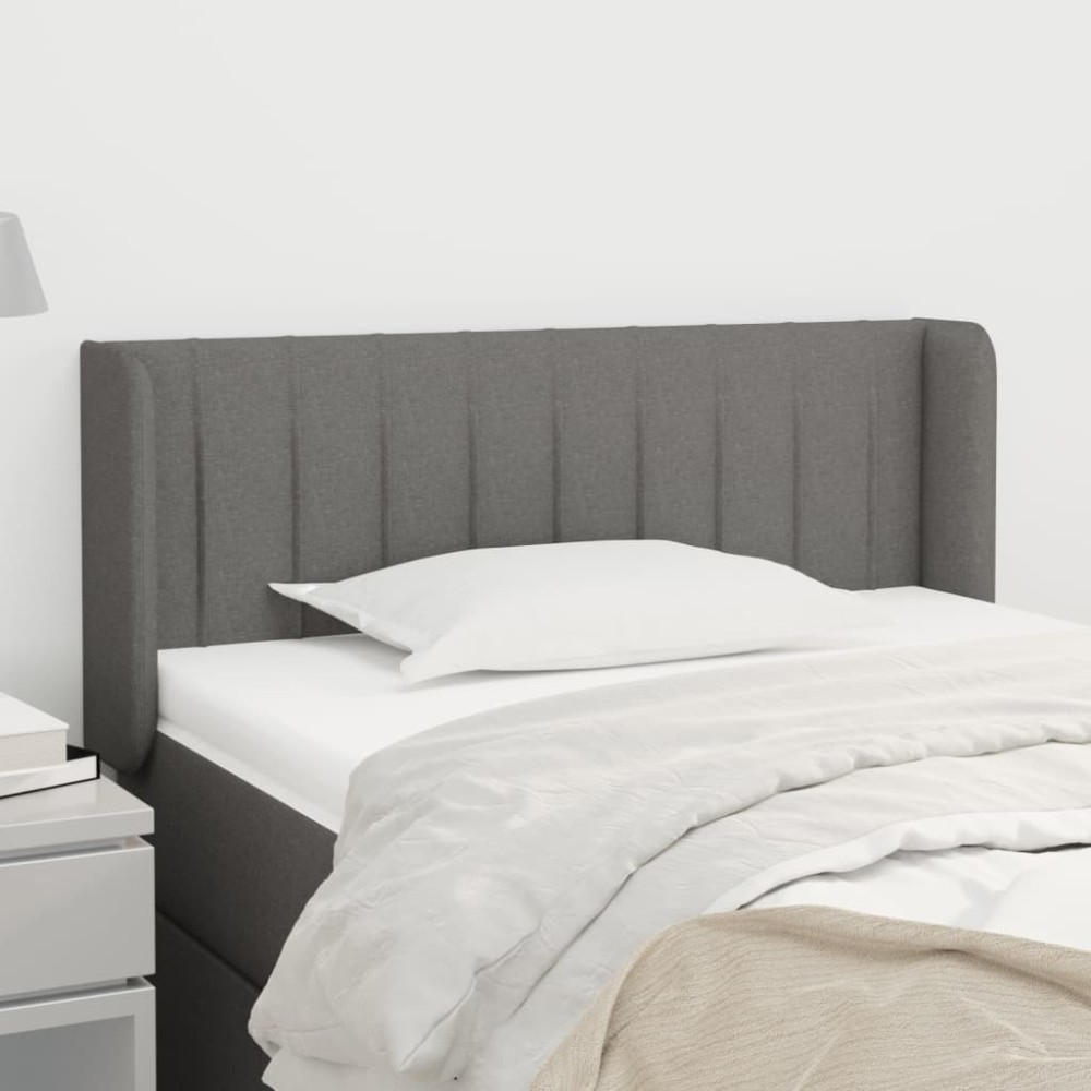 vidaXL Κεφαλάρι με Πτερύγια Σκούρο Γκρι 93x16x78/88 εκ. Υφασμάτινο