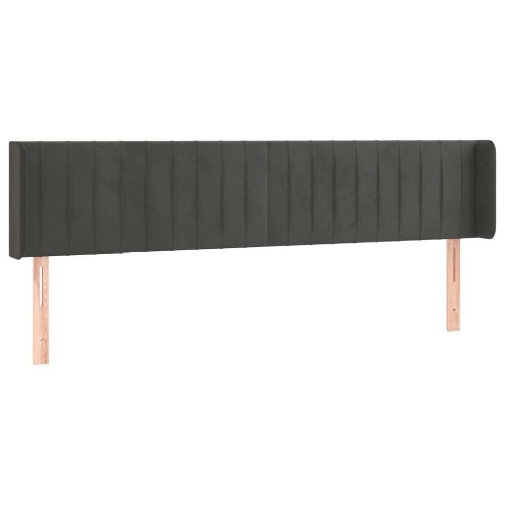 vidaXL Κεφαλάρι με Πτερύγια Σκούρο Γκρι 163x16x78/88 εκ. Βελούδινο