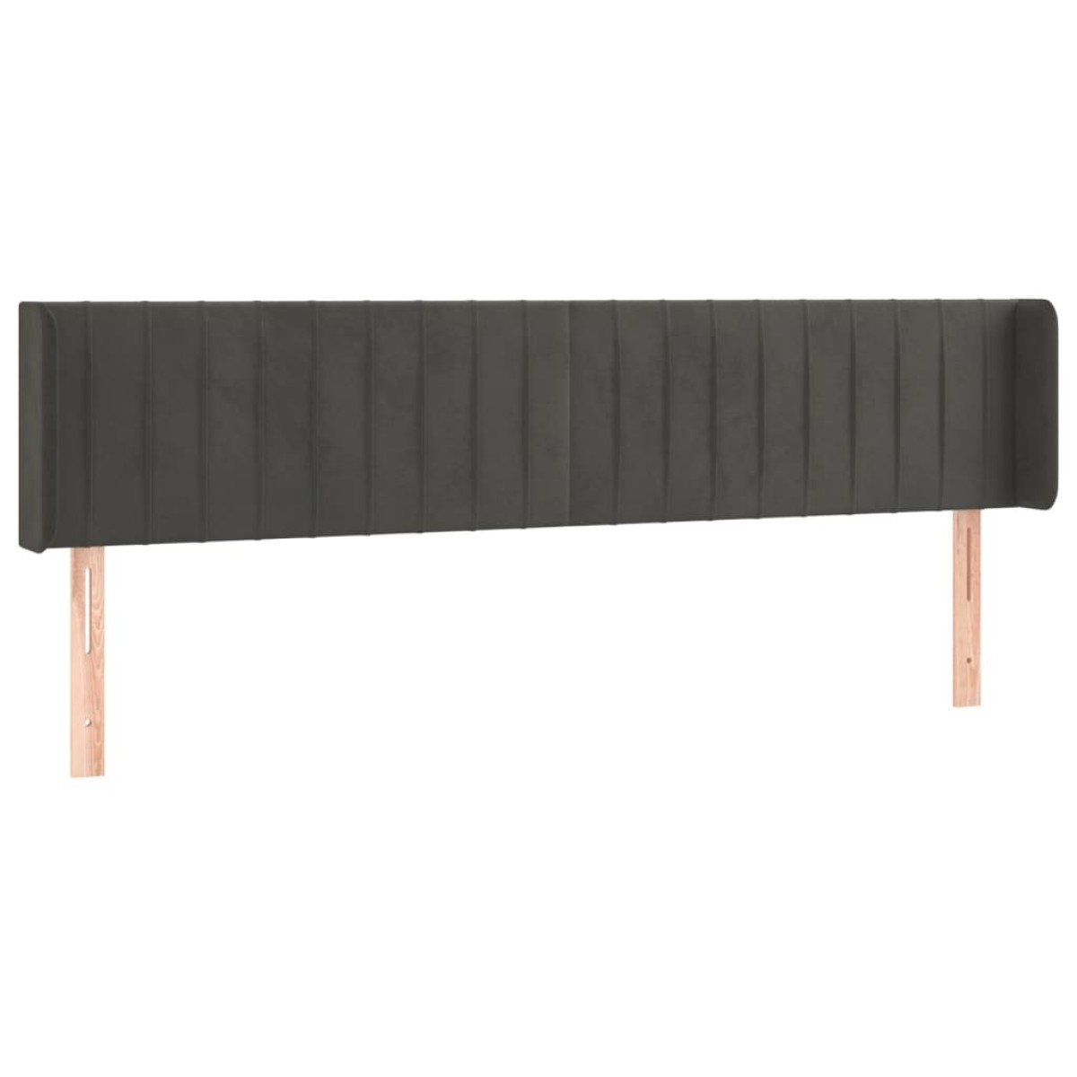 vidaXL Κεφαλάρι με Πτερύγια Σκούρο Γκρι 163x16x78/88 εκ. Βελούδινο