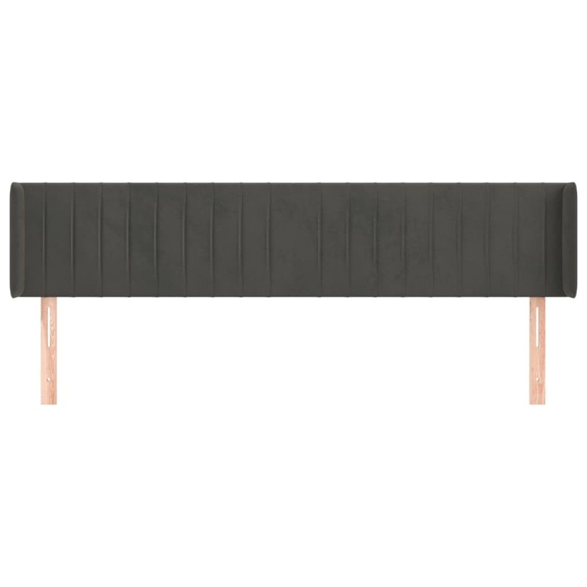 vidaXL Κεφαλάρι με Πτερύγια Σκούρο Γκρι 163x16x78/88 εκ. Βελούδινο