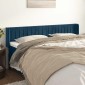 vidaXL Κεφαλάρι με Πτερύγια Σκούρο Μπλε 203x16x78/88 εκ. Βελούδινο