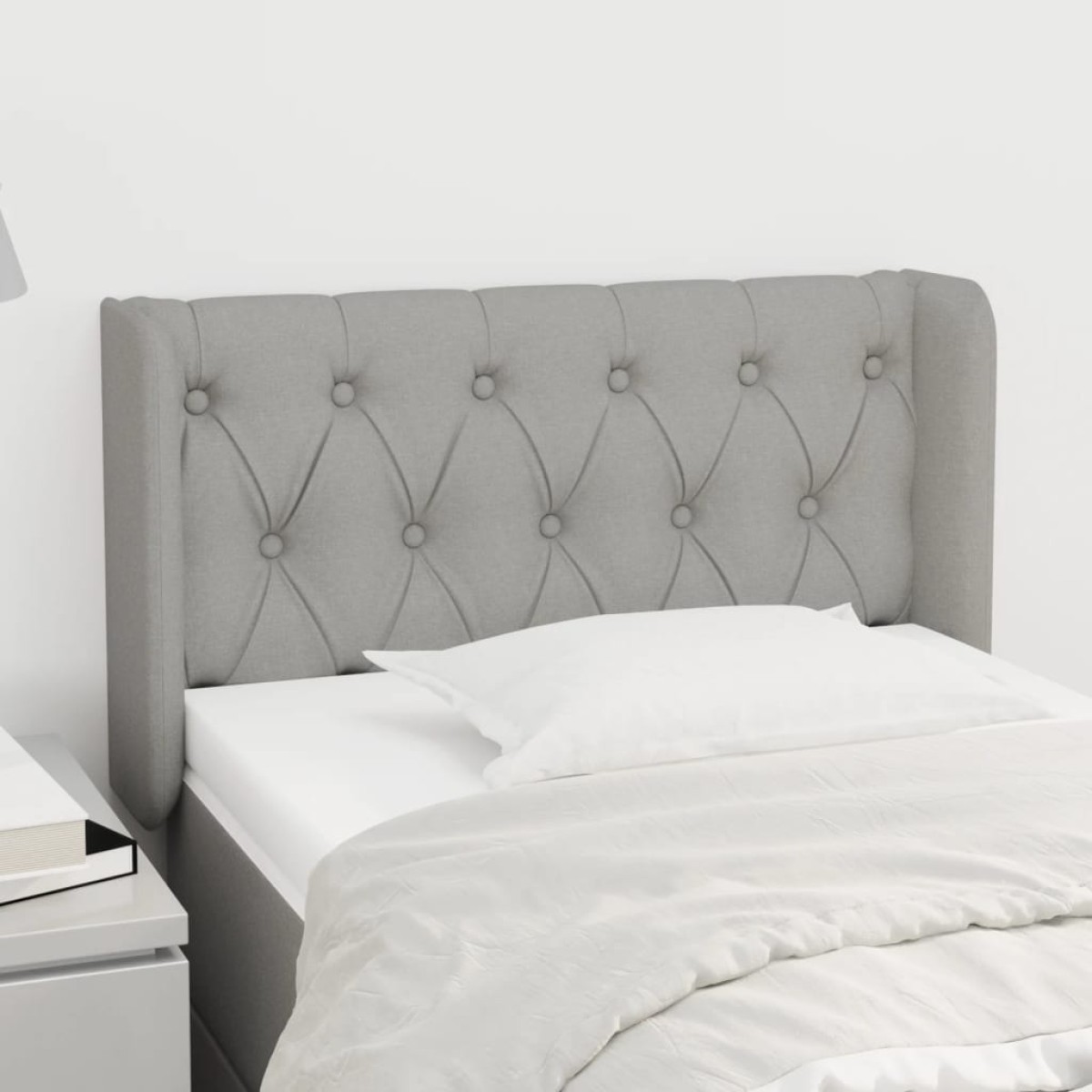 vidaXL Κεφαλάρι με Πτερύγια Ανοιχτό Γκρι 83x16x78/88 εκ. Υφασμάτινο