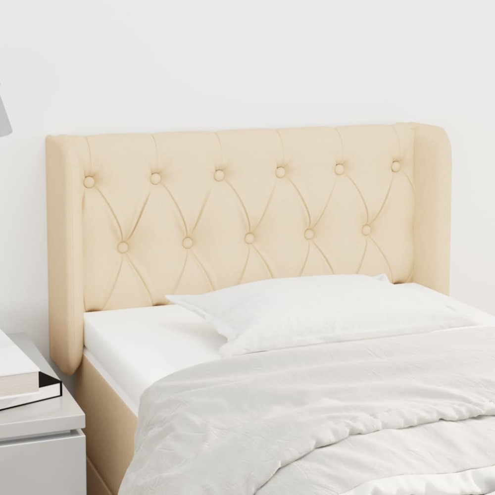 vidaXL Κεφαλάρι με Πτερύγια Κρεμ 83x16x78/88 εκ. Υφασμάτινο