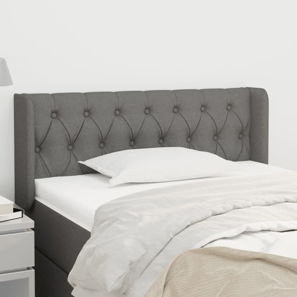 vidaXL Κεφαλάρι με Πτερύγια Σκούρο Γκρι 93x16x78/88 εκ. Υφασμάτινο