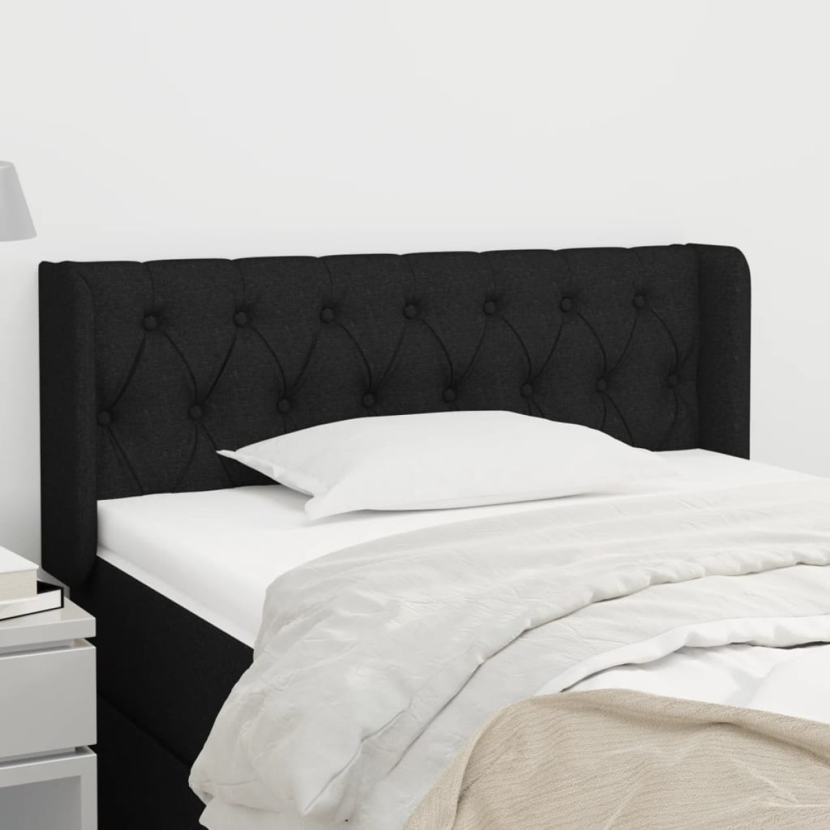 vidaXL Κεφαλάρι με Πτερύγια Μαύρο 93x16x78/88 εκ. Υφασμάτινο