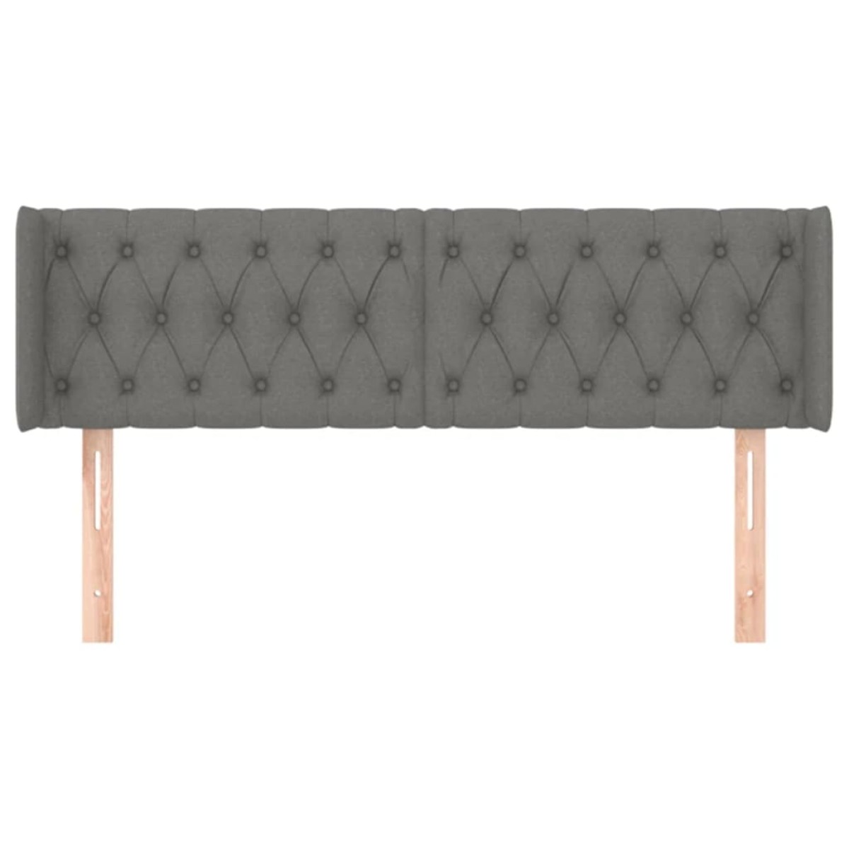 vidaXL Κεφαλάρι με Πτερύγια Σκούρο Γκρι 163x16x78/88 εκ. Υφασμάτινο