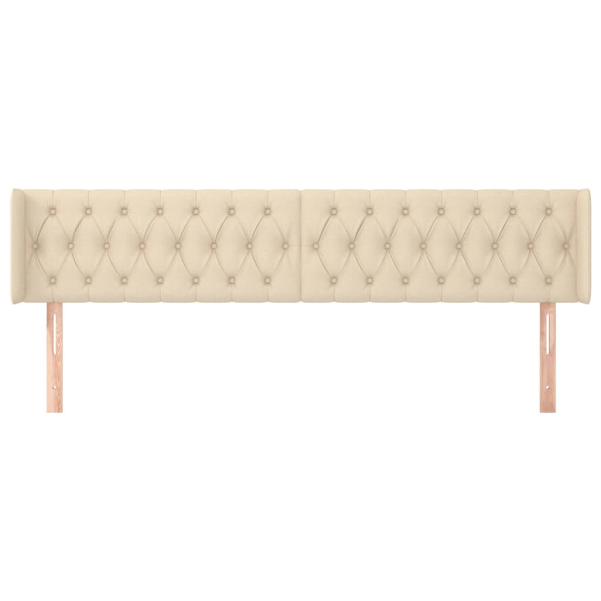 vidaXL Κεφαλάρι με Πτερύγια Κρεμ 203x16x78/88 εκ. Υφασμάτινο