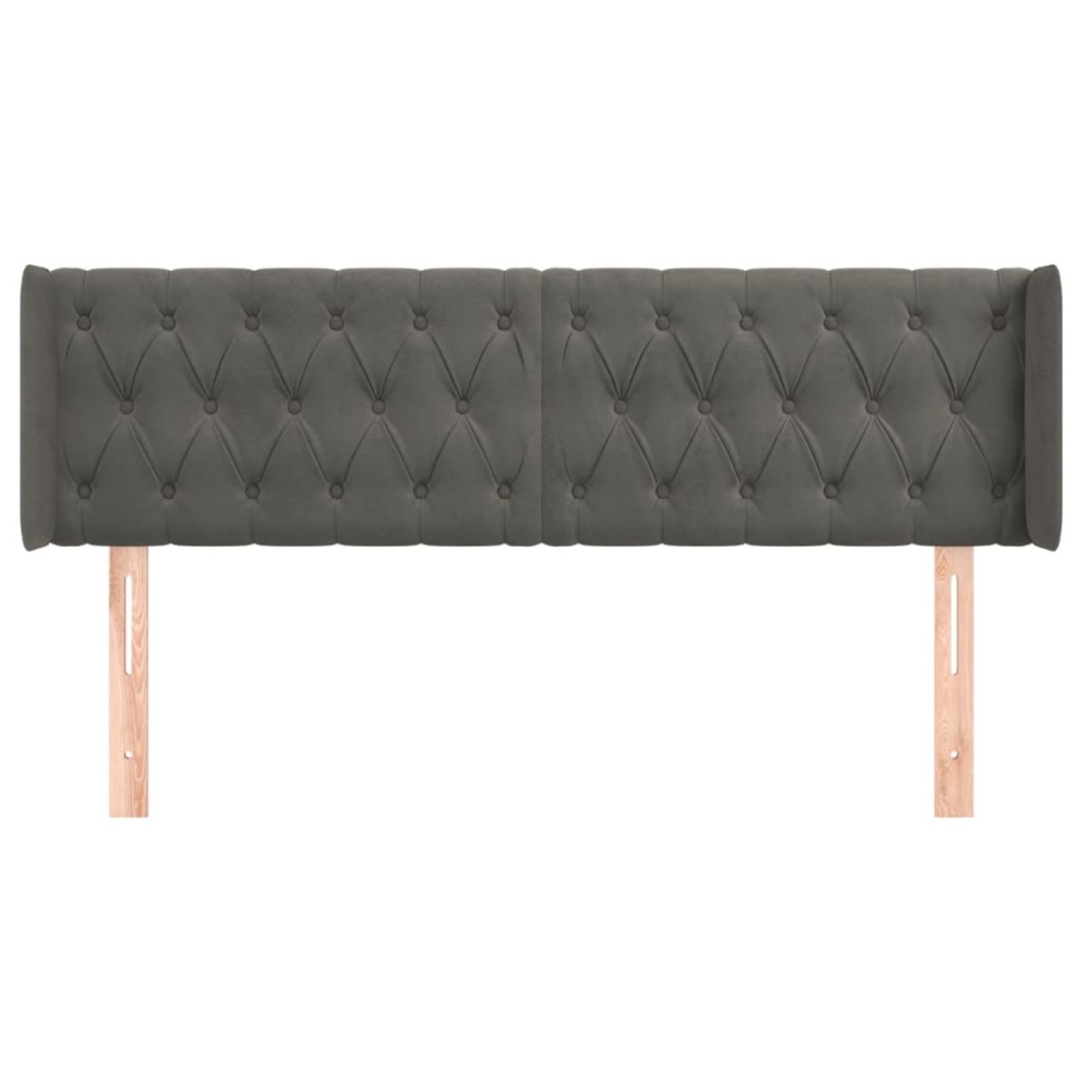 vidaXL Κεφαλάρι με Πτερύγια Σκούρο Γκρι 163x16x78/88 εκ. Βελούδινο