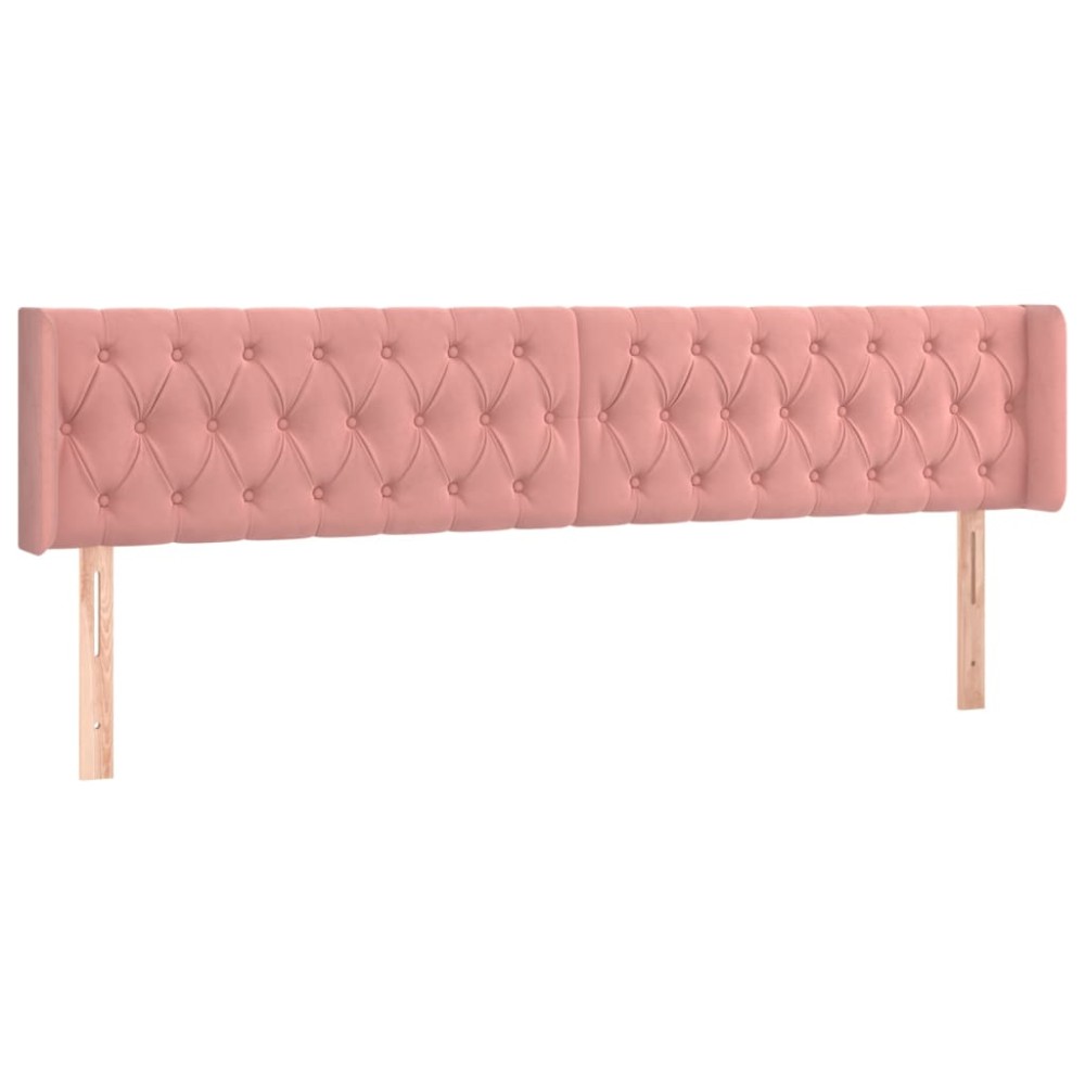 vidaXL Κεφαλάρι με Πτερύγια Ροζ 203x16x78/88 εκ. Βελούδινο