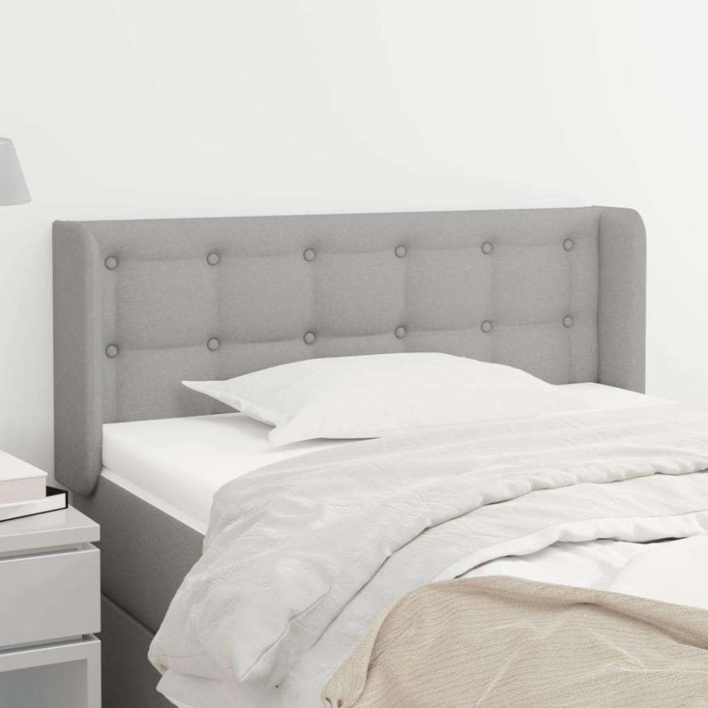 vidaXL Κεφαλάρι με Πτερύγια Ανοιχτό Γκρι 93x16x78/88 εκ. Υφασμάτινο