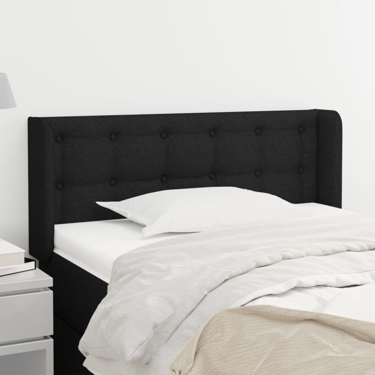 vidaXL Κεφαλάρι με Πτερύγια Μαύρο 93x16x78/88 εκ. Υφασμάτινο