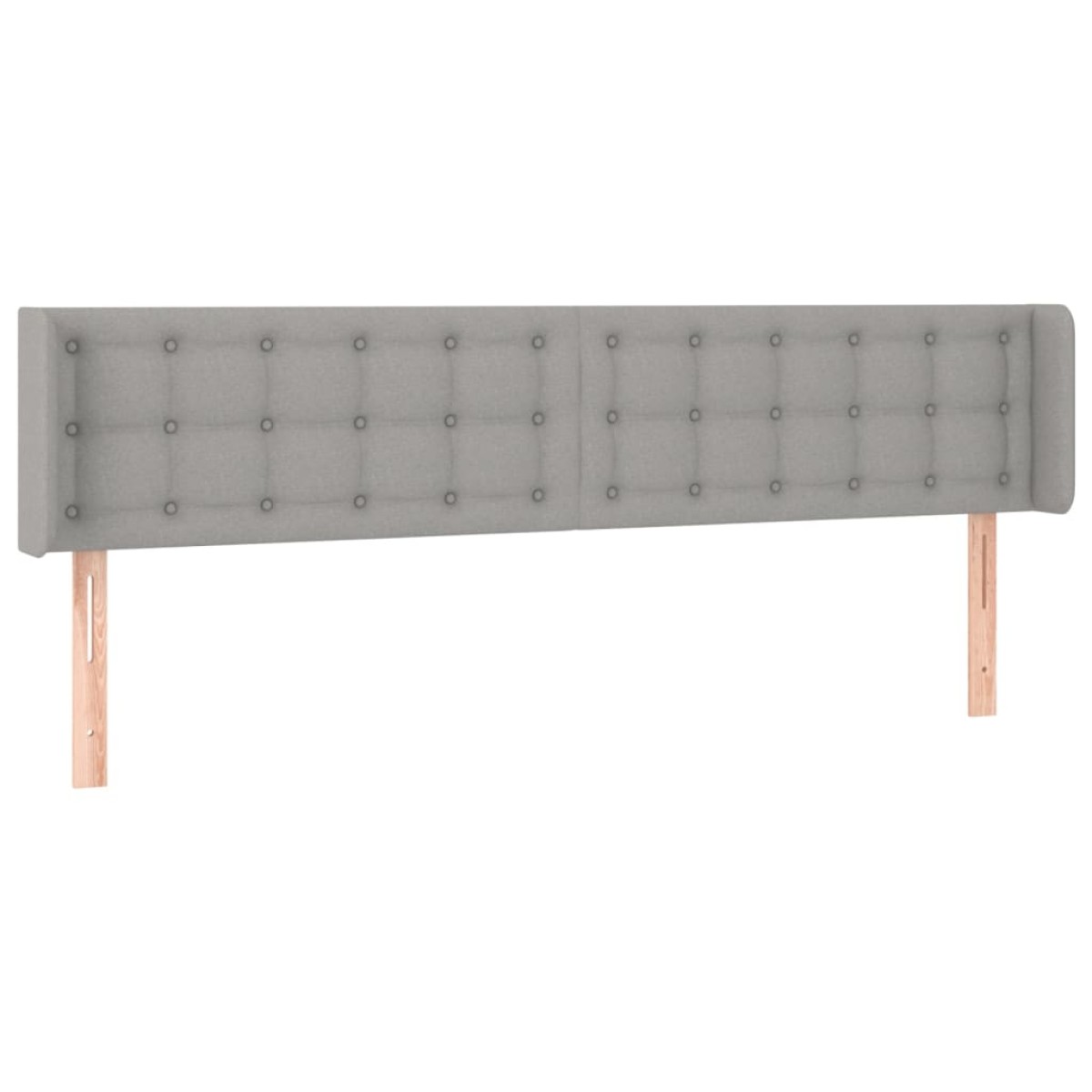 vidaXL Κεφαλάρι με Πτερύγια Ανοιχτό Γκρι 163x16x78/88 εκ. Υφασμάτινο