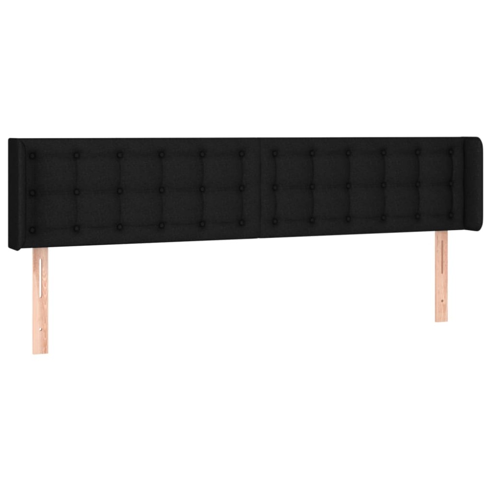 vidaXL Κεφαλάρι με Πτερύγια Μαύρο 183x16x78/88 εκ. Υφασμάτινο