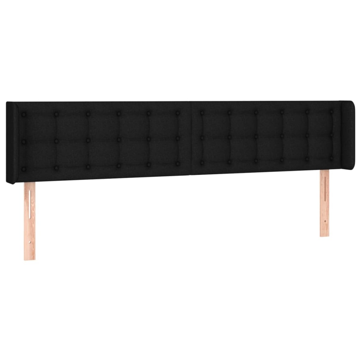 vidaXL Κεφαλάρι με Πτερύγια Μαύρο 183x16x78/88 εκ. Υφασμάτινο