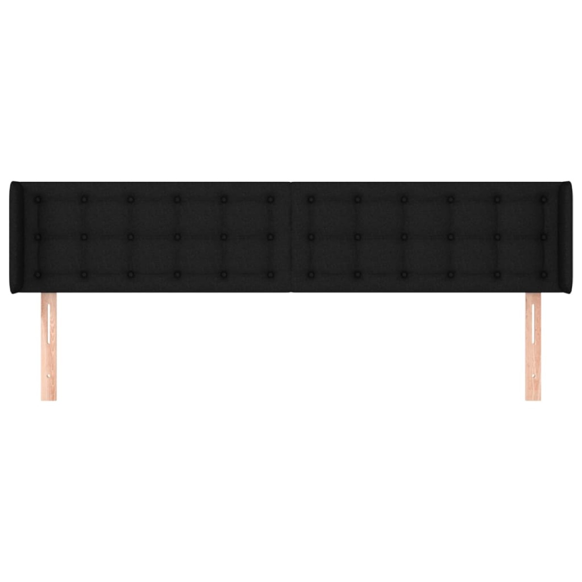 vidaXL Κεφαλάρι με Πτερύγια Μαύρο 183x16x78/88 εκ. Υφασμάτινο