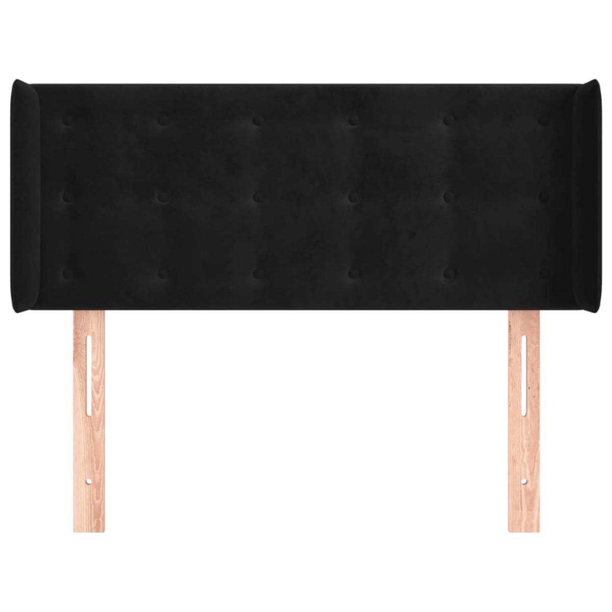 vidaXL Κεφαλάρι με Πτερύγια Μαύρο 93x16x78/88 εκ. Βελούδινο