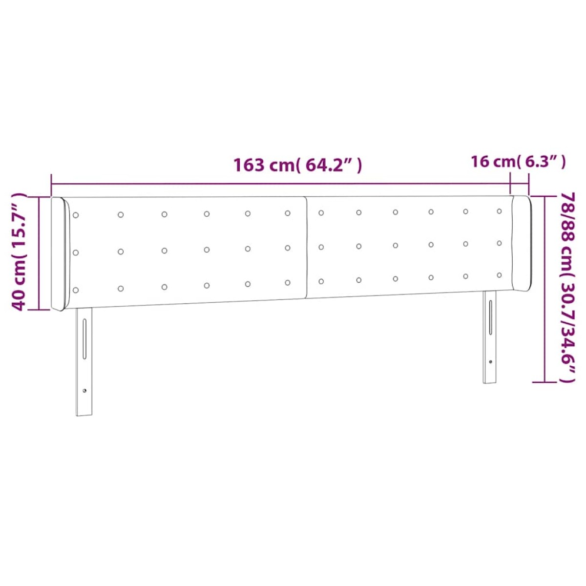 vidaXL Κεφαλάρι με Πτερύγια Σκούρο Πράσινο 163x16x78/88 εκ. Βελούδινο