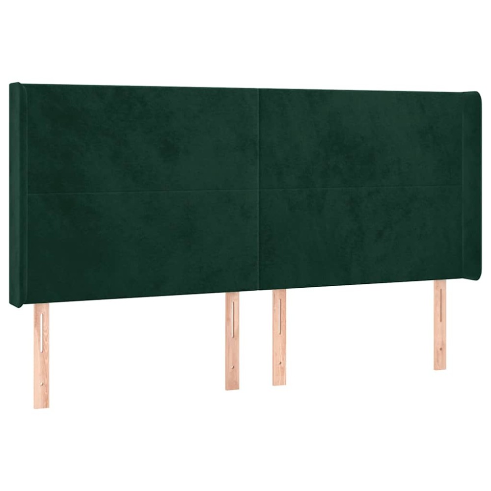 vidaXL Κεφαλάρι με Πτερύγια Πράσινο 163x16x118/128 εκ. Βελούδινο