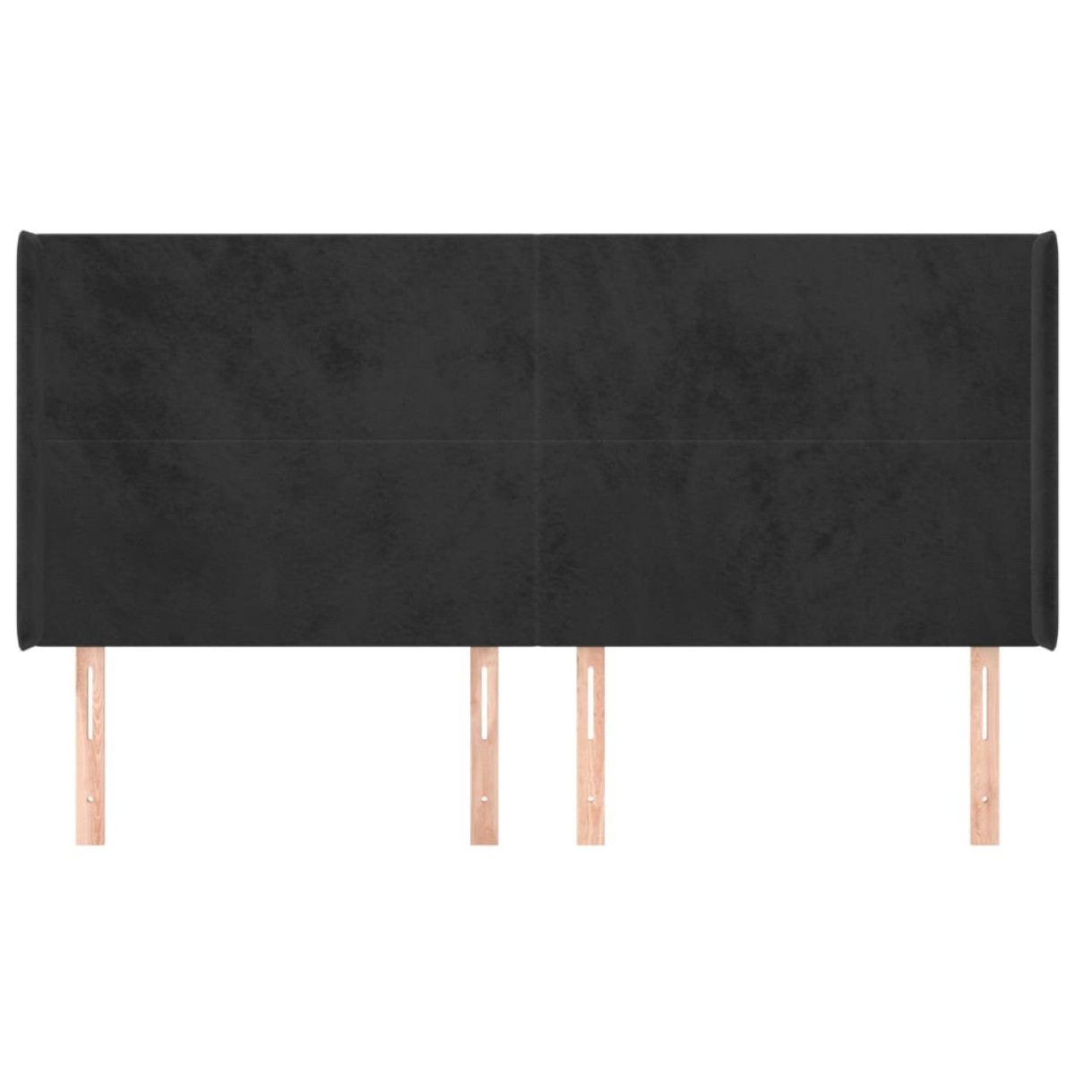 vidaXL Κεφαλάρι με Πτερύγια Μαύρο 203x16x118/128 εκ. Βελούδινο