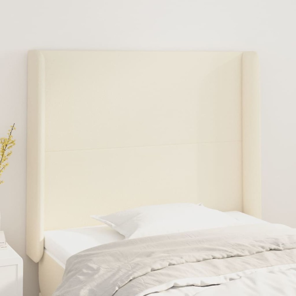 vidaXL Κεφαλάρι με Πτερύγια Κρεμ 83x16x118/128 εκ. Συνθετικό Δέρμα