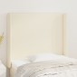 vidaXL Κεφαλάρι με Πτερύγια Κρεμ 83x16x118/128 εκ. Συνθετικό Δέρμα