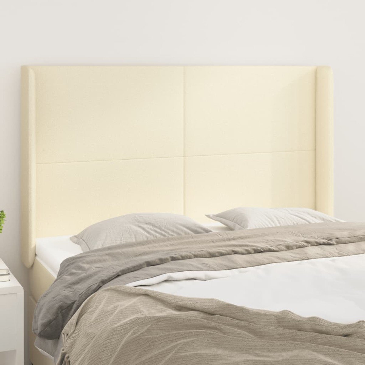 vidaXL Κεφαλάρι με Πτερύγια Κρεμ 147x16x118/128 εκ. Συνθετικό Δέρμα
