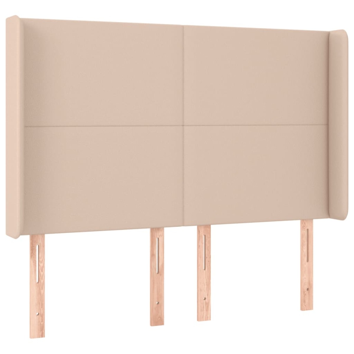 vidaXL Κεφαλάρι με Πτερύγια Καπουτσίνο 147x16x118/128 εκ. Συνθ. Δέρμα