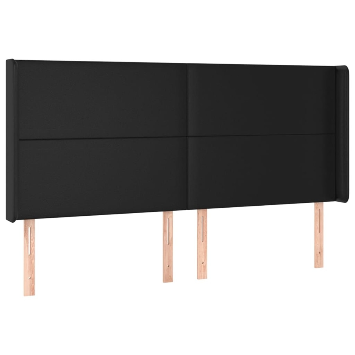 vidaXL Κεφαλάρι με Πτερύγια Μαύρο 163x16x118/128 εκ.Συνθετικό Δέρμα