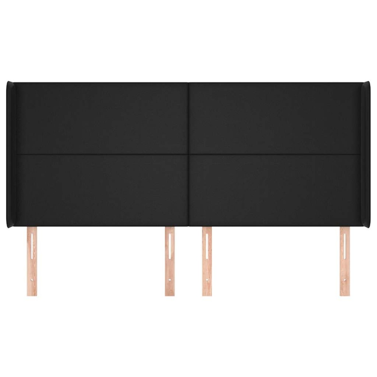vidaXL Κεφαλάρι με Πτερύγια Μαύρο 163x16x118/128 εκ.Συνθετικό Δέρμα