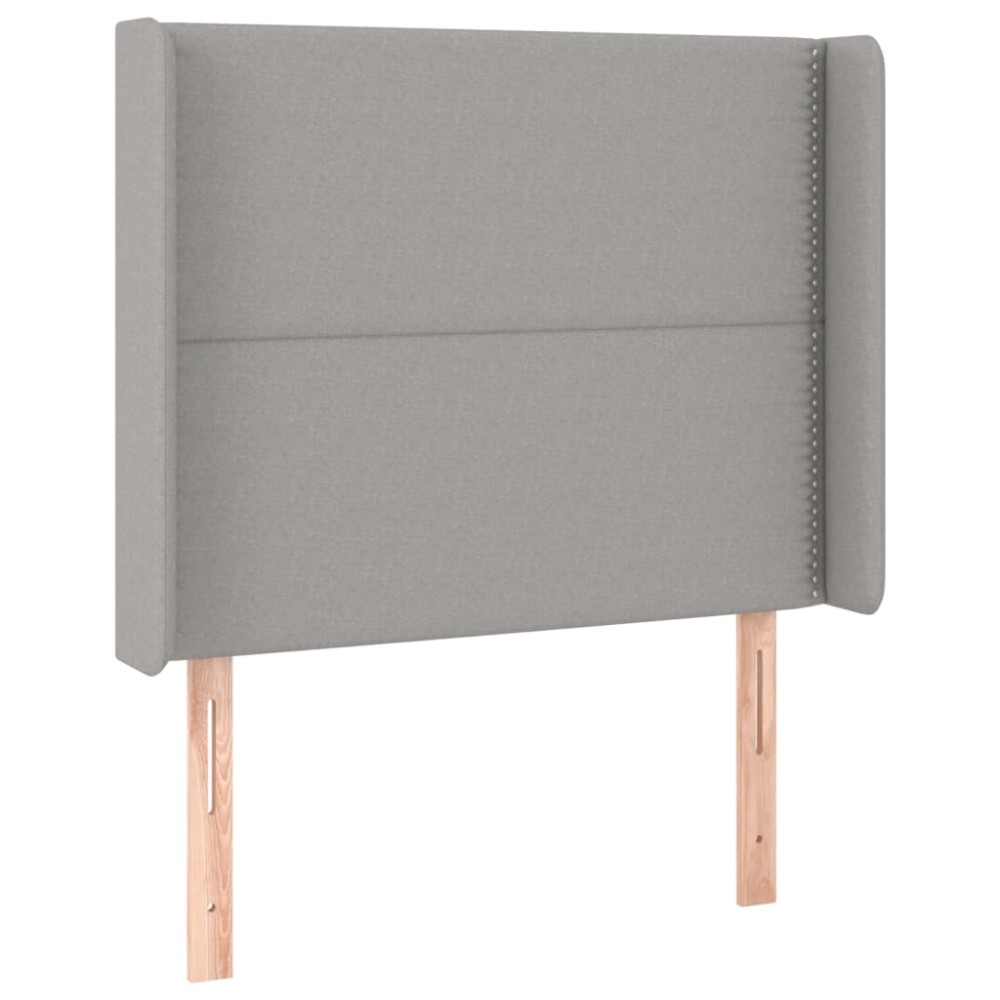 vidaXL Κεφαλάρι με Πτερύγια Ανοιχτό Γκρι 93x16x118/128 εκ. Υφασμάτινο