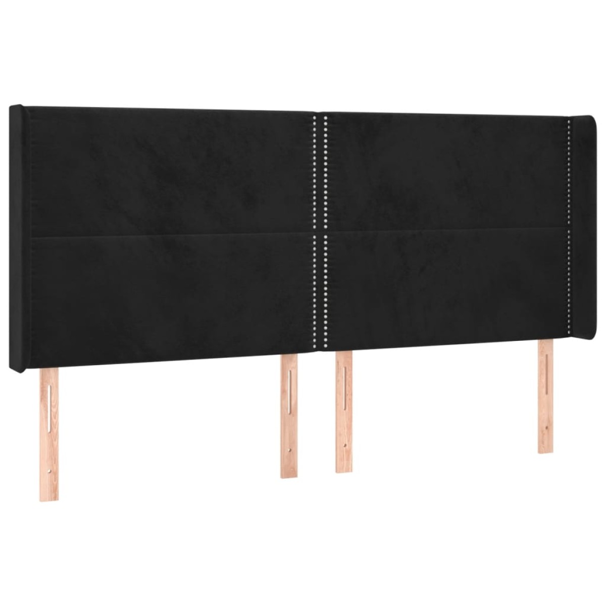 vidaXL Κεφαλάρι με Πτερύγια Μαύρο 163x16x118/128 εκ. Βελούδινο