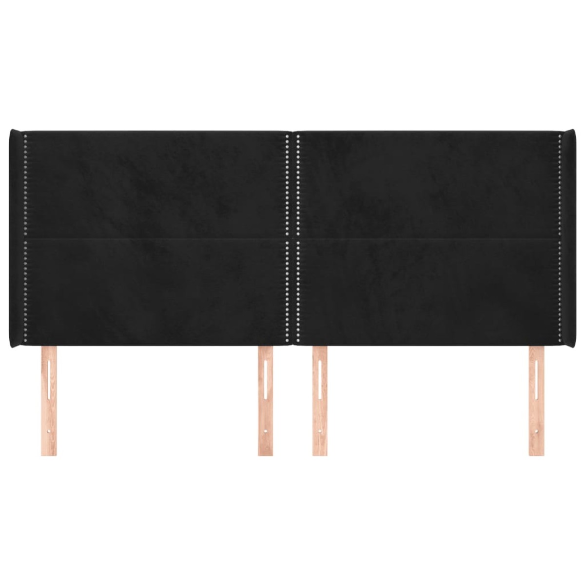 vidaXL Κεφαλάρι με Πτερύγια Μαύρο 163x16x118/128 εκ. Βελούδινο