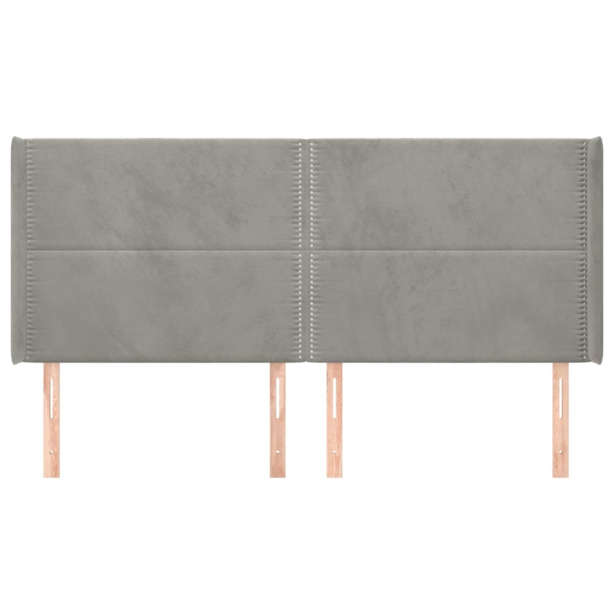 vidaXL Κεφαλάρι με Πτερύγια Ανοιχτό Γκρι 203x16x118/128 εκ. Βελούδινο