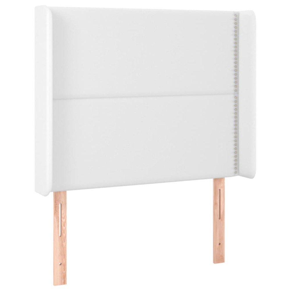 vidaXL Κεφαλάρι με Πτερύγια Λευκό 103x16x118/128 εκ.Συνθ. Δέρμα