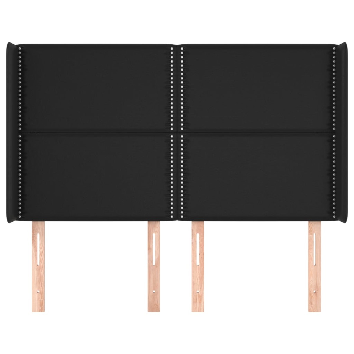 vidaXL Κεφαλάρι με Πτερύγια Μαύρο 147x16x118/128 εκ. Συνθ. Δέρμα