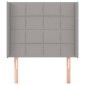 vidaXL Κεφαλάρι με Πτερύγια Ανοιχτό Γκρι 83x16x118/128 εκ. Υφασμάτινο