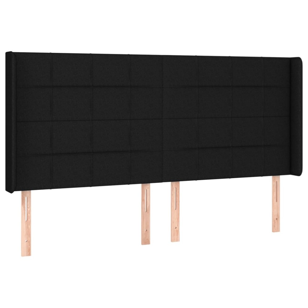 vidaXL Κεφαλάρι με Πτερύγια Μαύρο 203x16x118/128 εκ. Υφασμάτινο