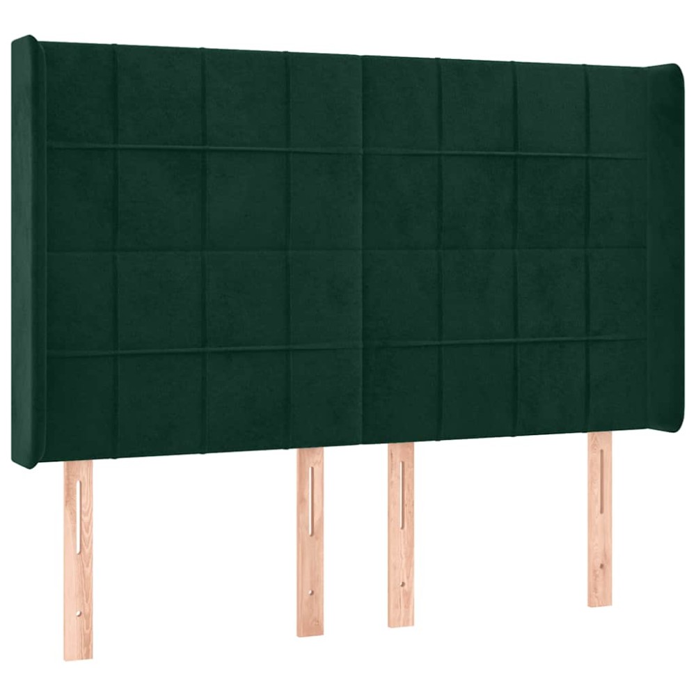 vidaXL Κεφαλάρι με Πτερύγια Πράσινο 147x16x118/128 εκ. Βελούδινο